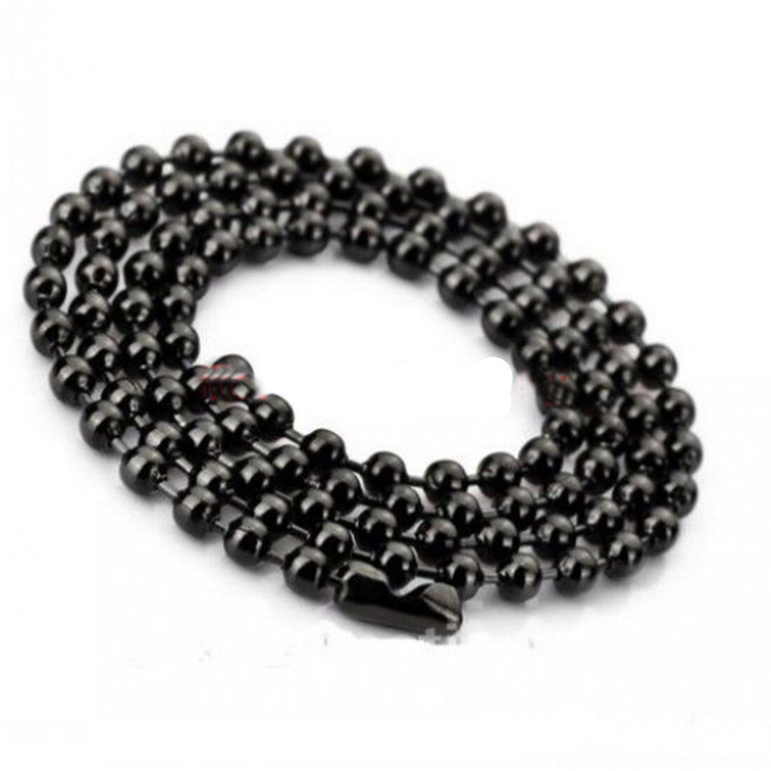 Wholesale 1.5-12mm Black Stainless Steel Bead Ball Chain Necklace Men Women