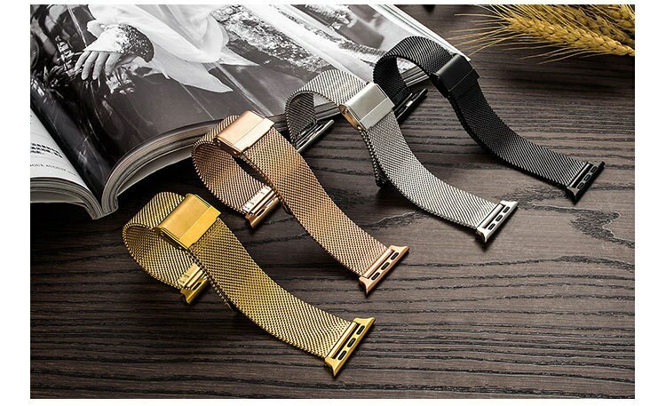0.6mm Wire Mesh Stainless Steel Watch Band for Apple Watch Strap 49mm 38 40 44mm