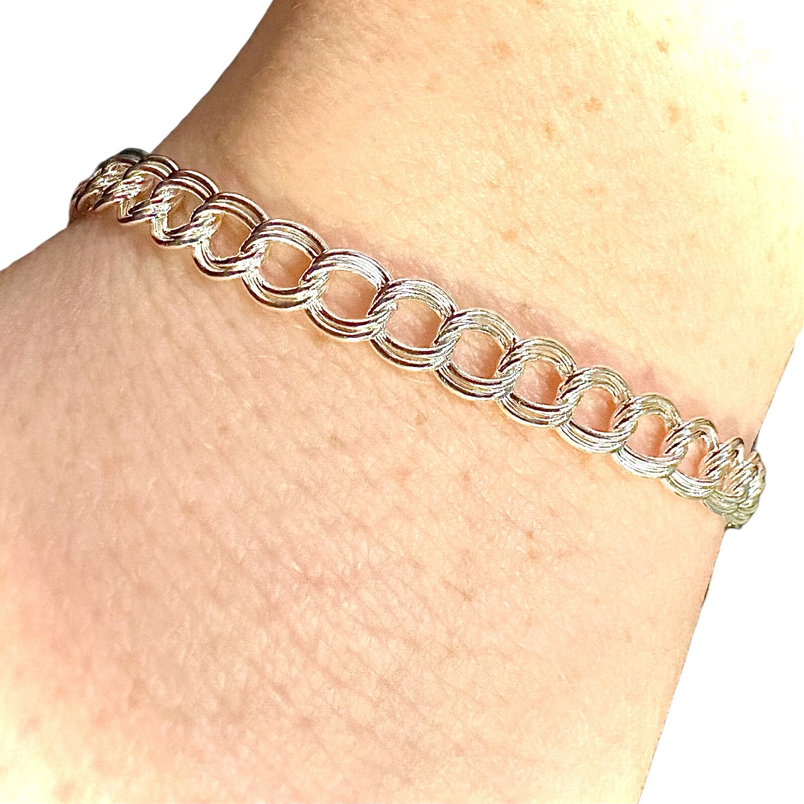 Italy 925 Sterling Silver Link Bracelet Charm Men Women 5MM Anklet for Women