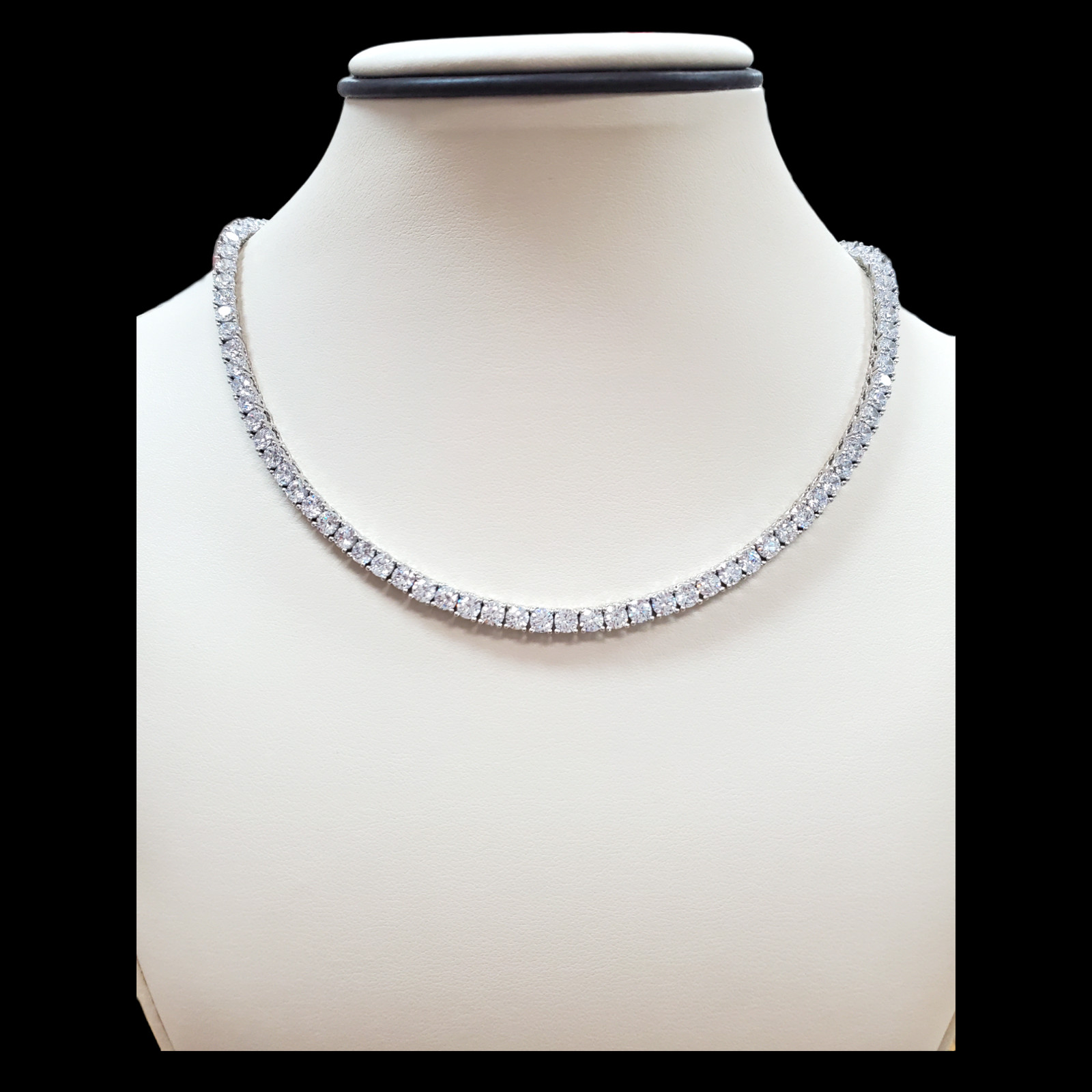 Premium Iced CZ Tennis Necklace Chain VVS1 Clarity 14kt White/Yellow Gold finish