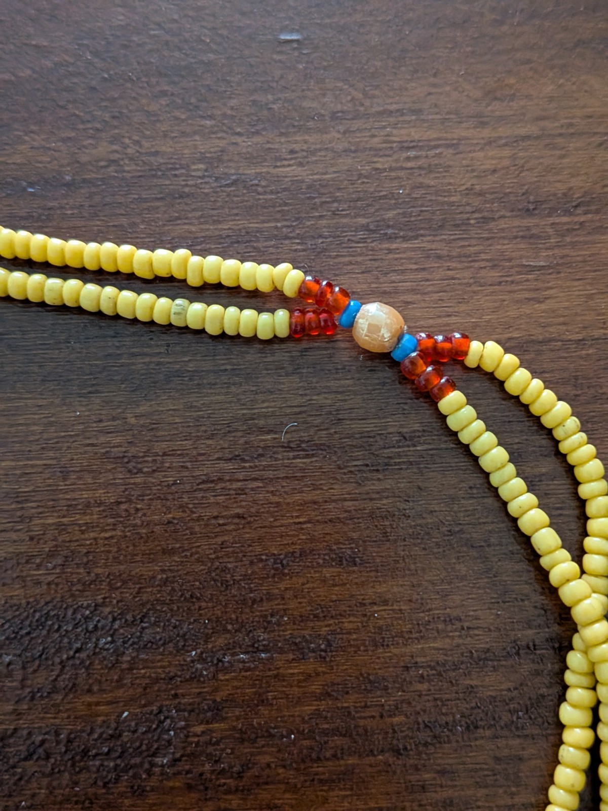 Antique Art Deco Egyptian Revival Czech Glass Bead Sautoir Necklace -Neiger Bros