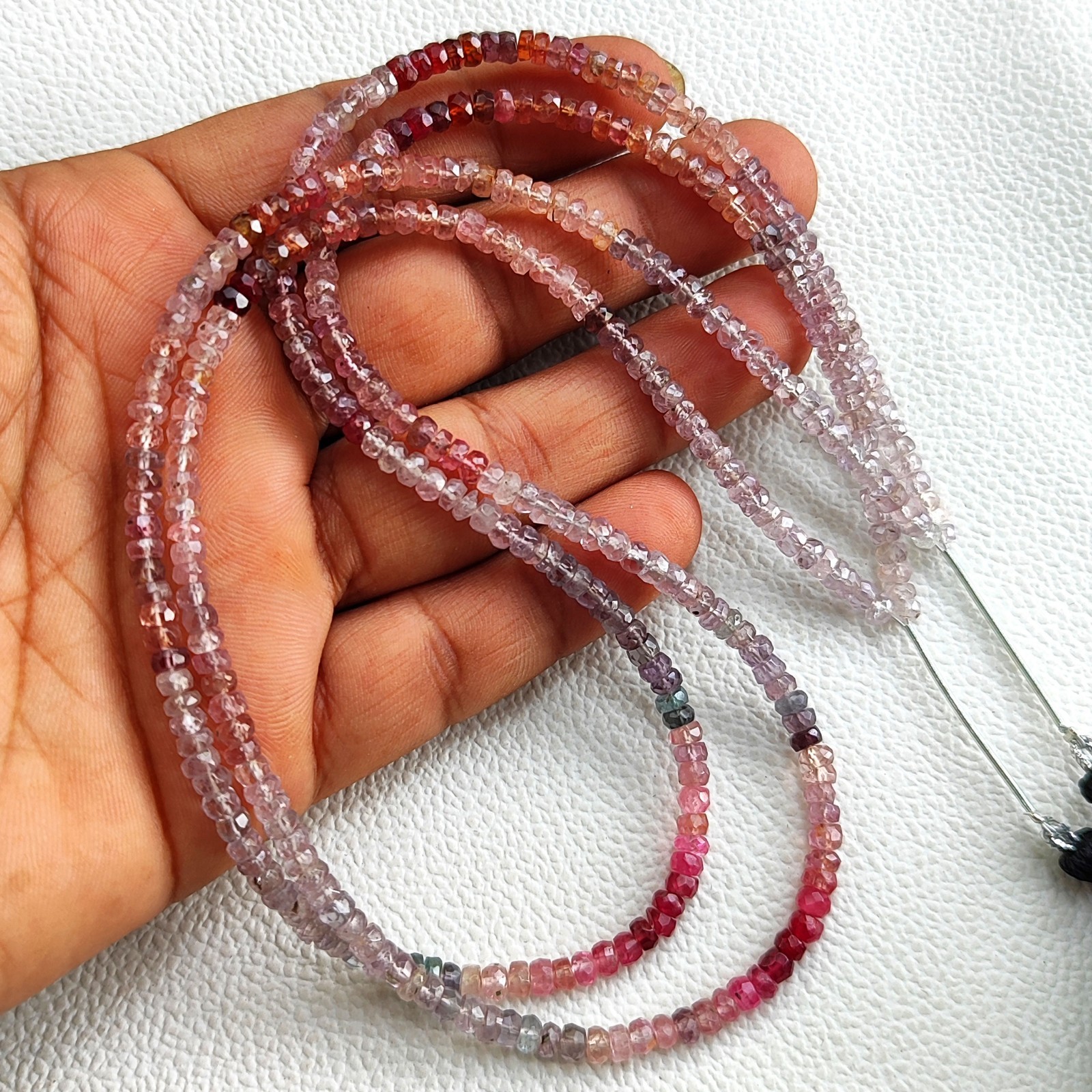 Sri Lanka Spinel Beads 4mm Faceted Rondelle 17″ Strand Natural Gemstones DIY