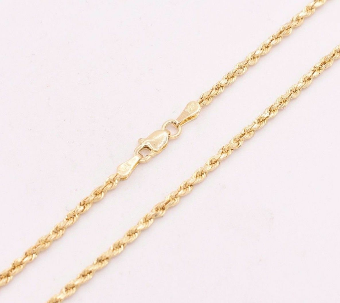 2.0mm Twisted Rope Chain Ankle Bracelet Anklet Real 10K Yellow Gold 10″