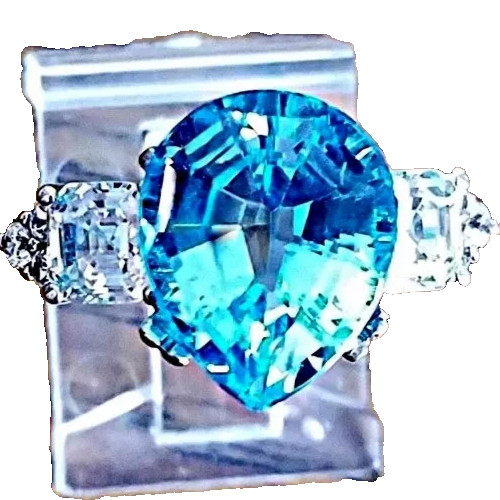 Blue Topaz 6.09 Ct. Blue Topaz Pear Shape Genuine Natural Loose Stone Gemstone