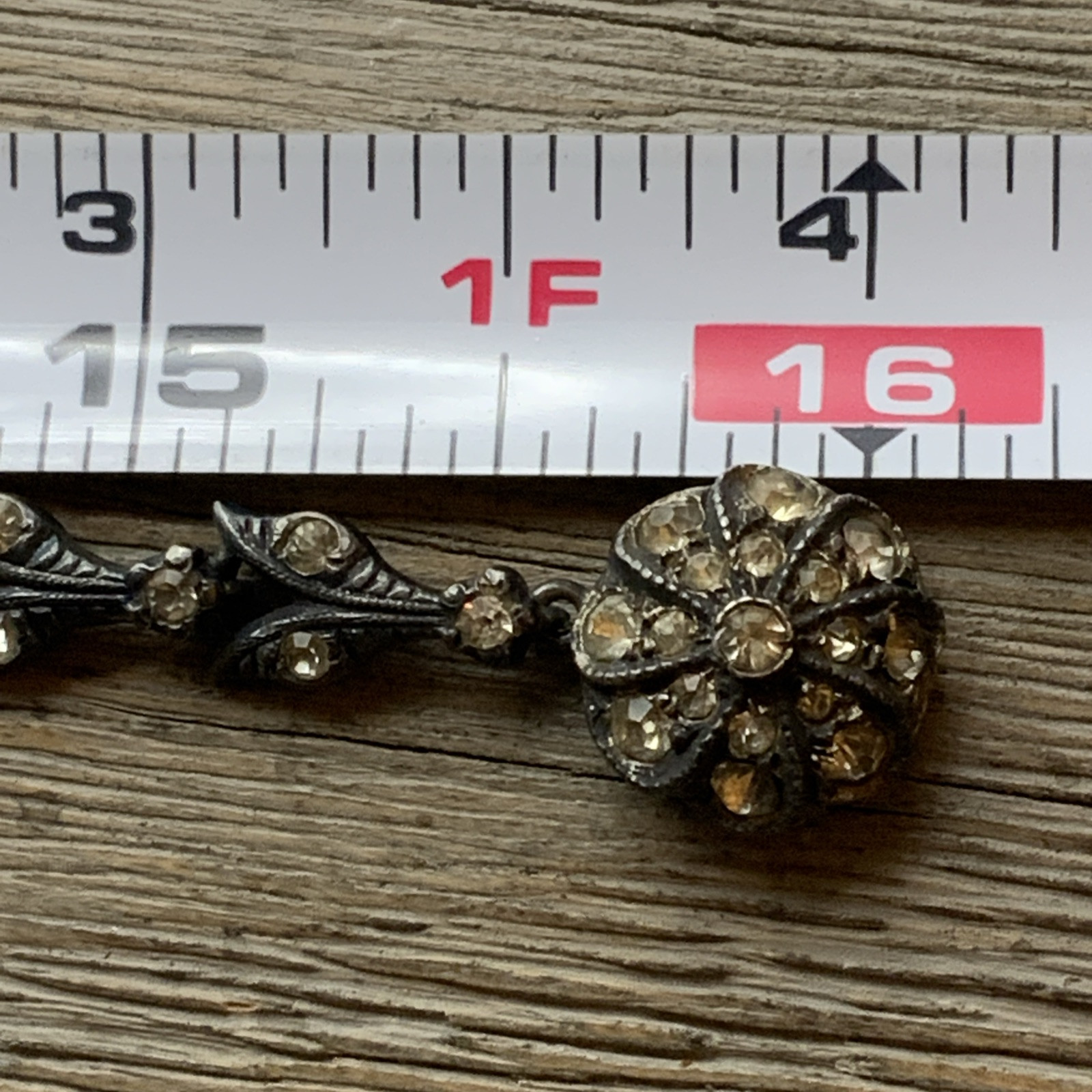 Antique Victorian Diamond Paste Sterling Silver Foiled Back Necklace, 41.7g