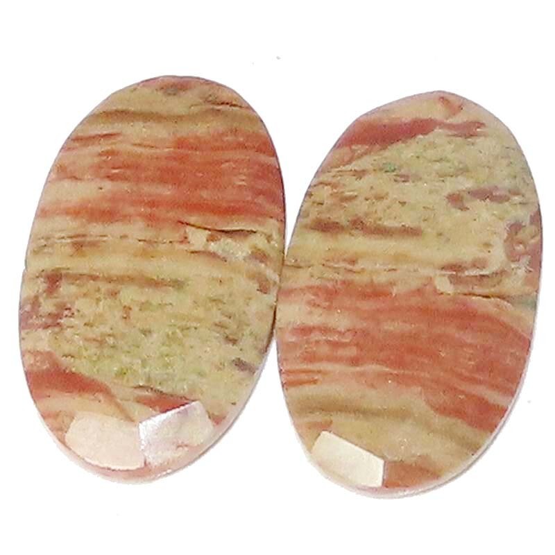 Natural American Picture Jasper Pair Cut Oval Cab stone 30.40Cts 16X29X4mm BC-24