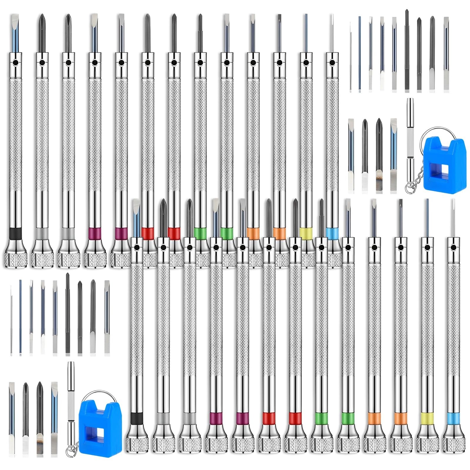 26 Pcs Precision Screwdriver Set for Watch Repair, Eyeglasses & Jewelry – 0.6-2.