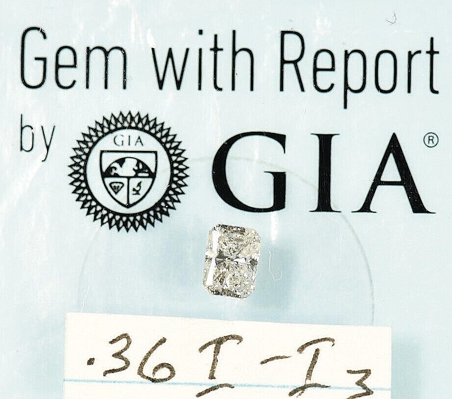 GIA Certified .36ct. Natural Loose Diamond I I3 Rectangular Modified Brilliant