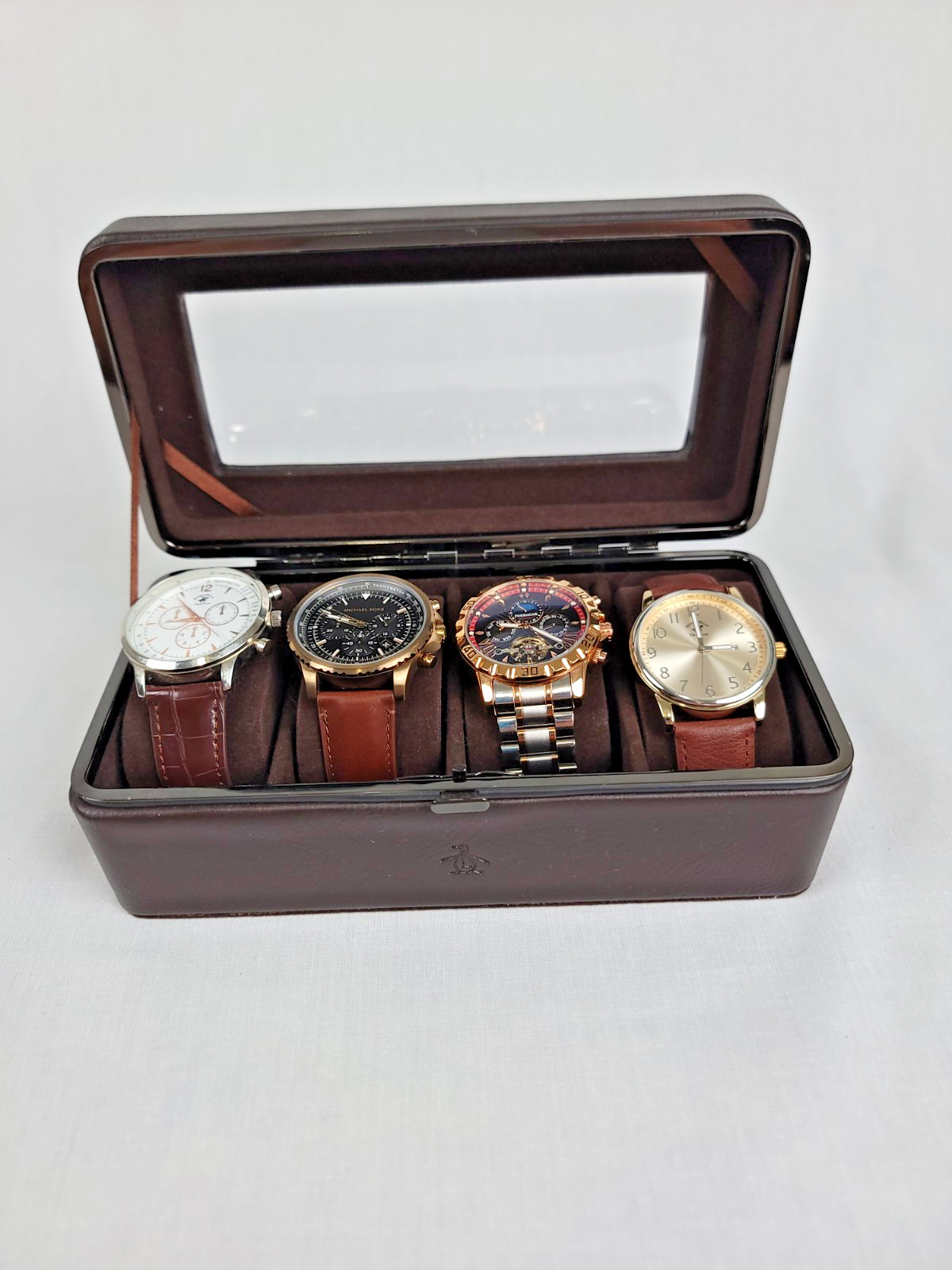 Men’s Watch Collection Lot of 4 with Case includes 1 Michael Kors