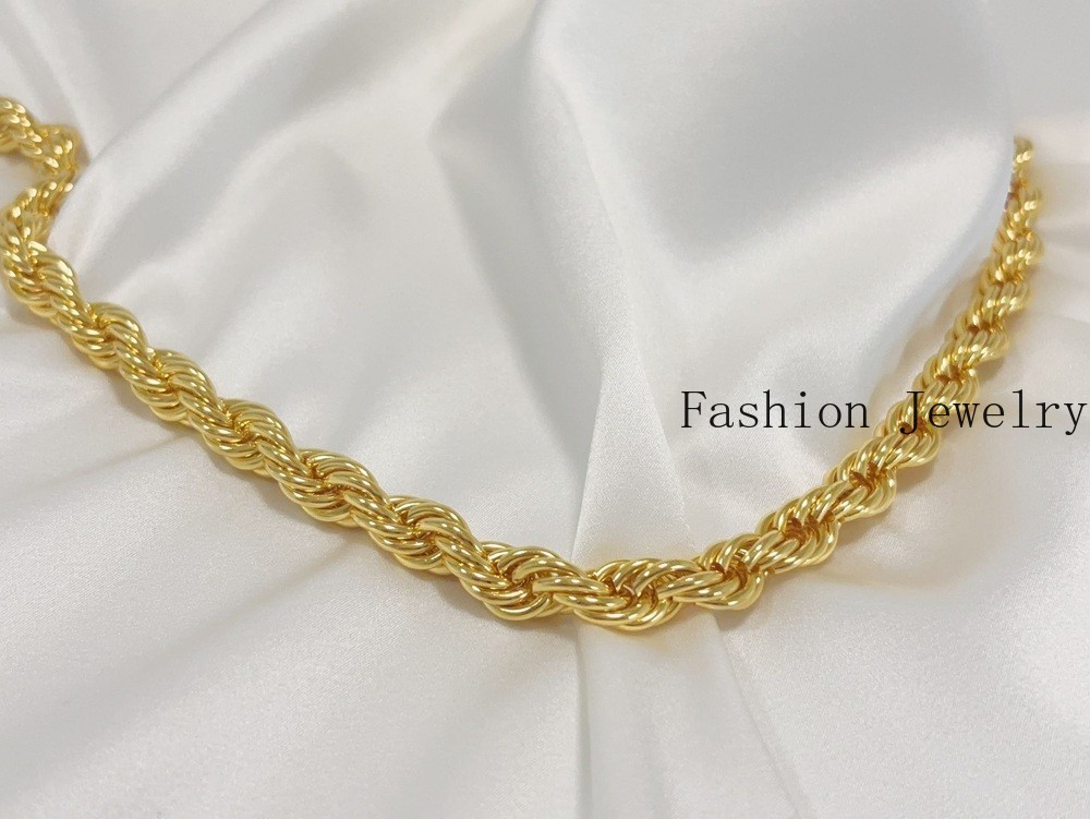 18K Yellow Gold Diamond Cut Rope Chain 10mm NecKlace Mens Womens 28″
