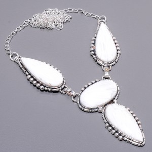 White Scolecite – India 925 Sterling Silver Handmade Handmade Necklace 17.99″ A8