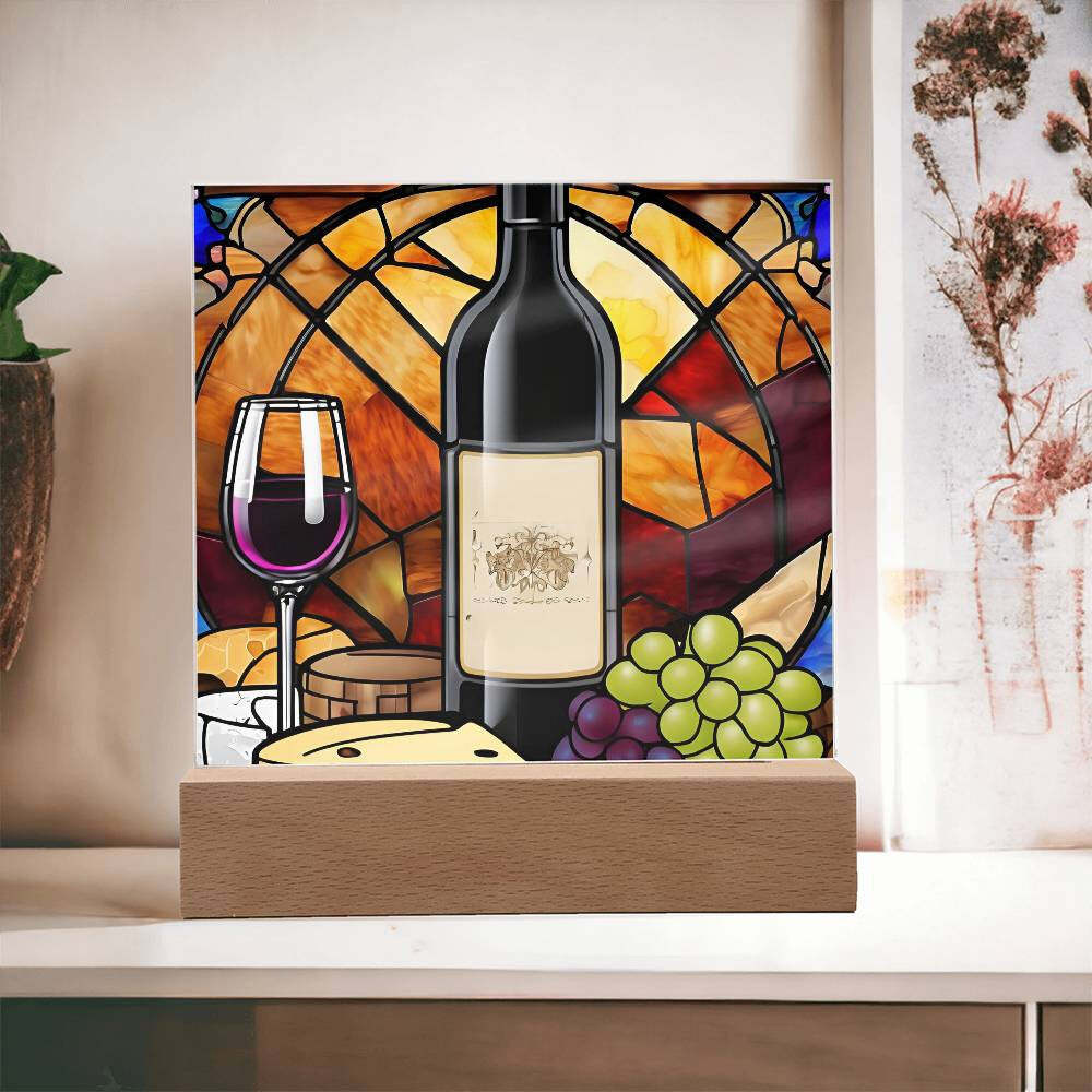 Wine Cheese Plate Acrylic Plaque