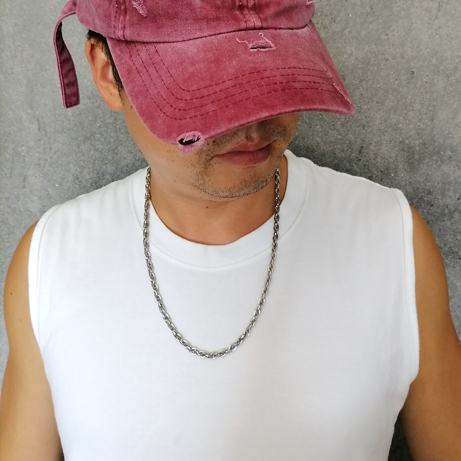 Rope traditional Men’s necklace stainless steel chain 18/20/24/30inch 5mm width