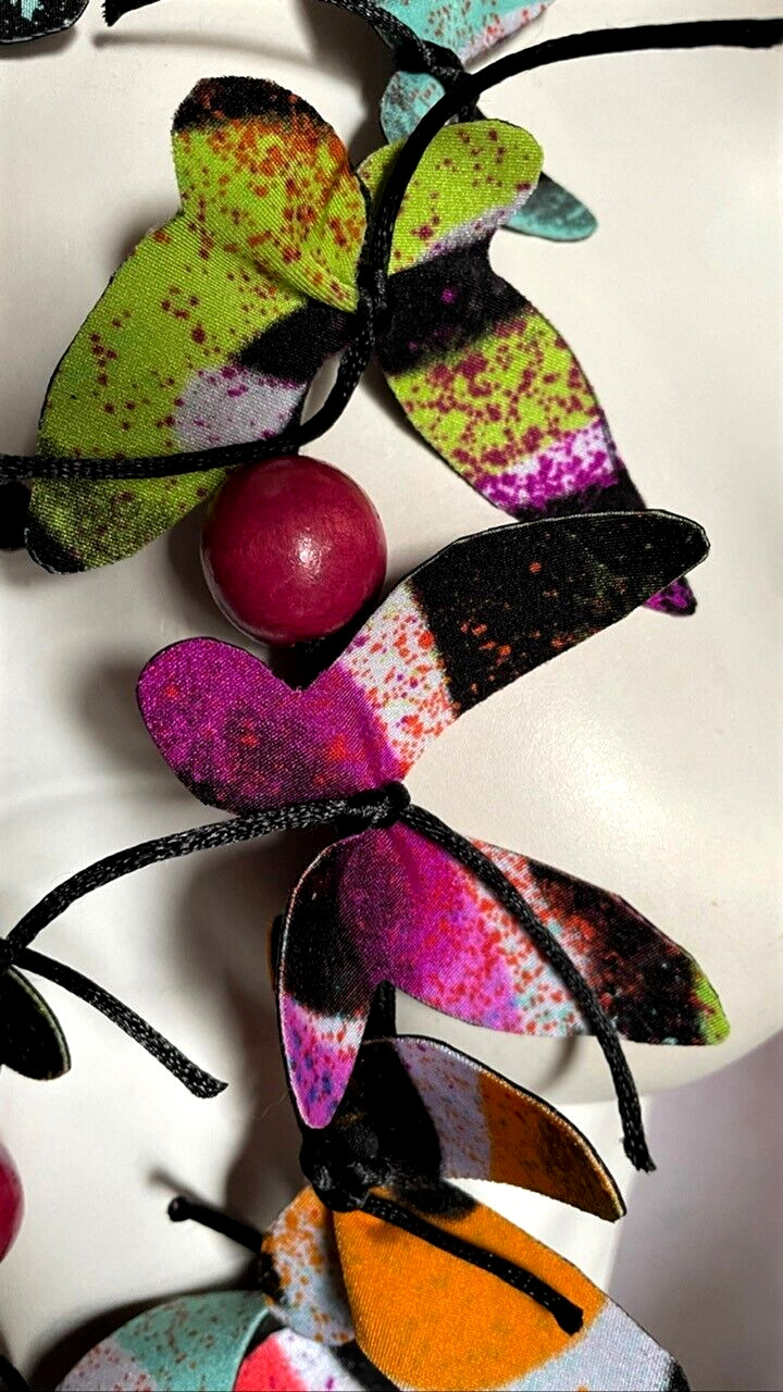 Nita Angeletti OOAK Art To Wear Multi-Color Butterfly Statement Necklace
