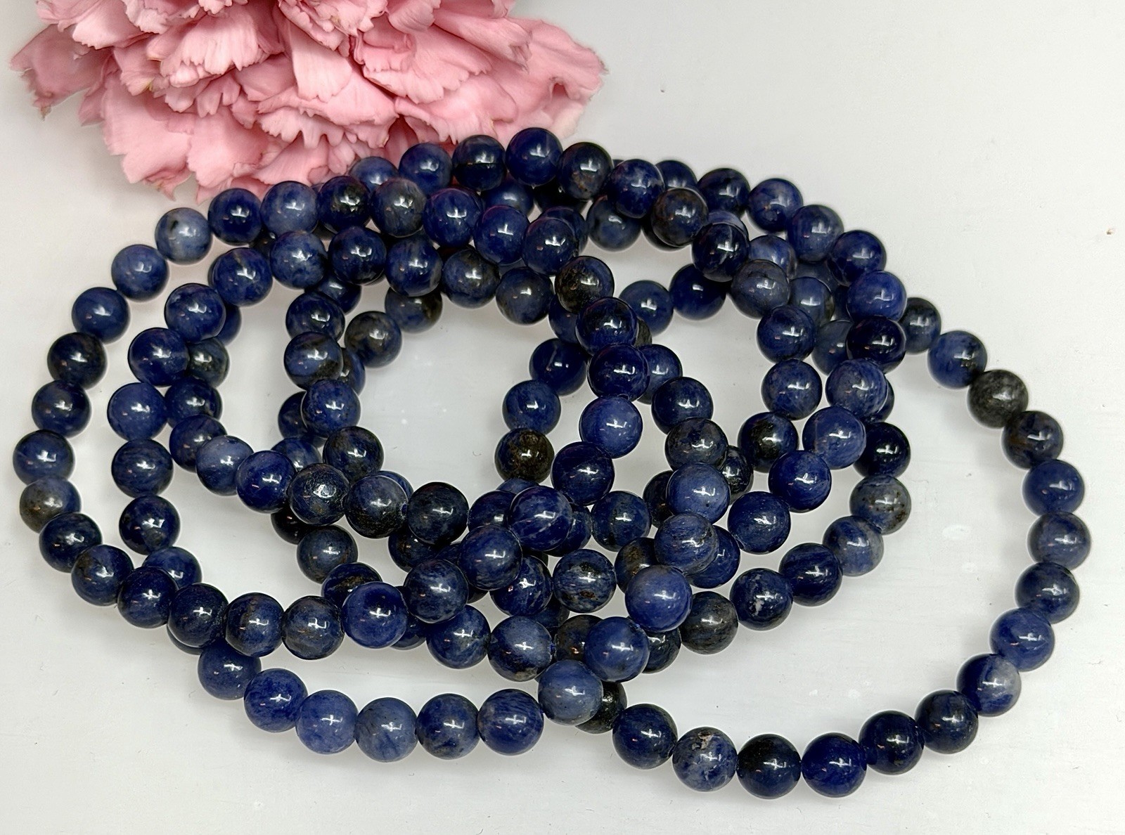 Wholesale Lot 6 Pcs Natural Sodalite 6mm 7.5” Crystal Healing Stretch Bracelet