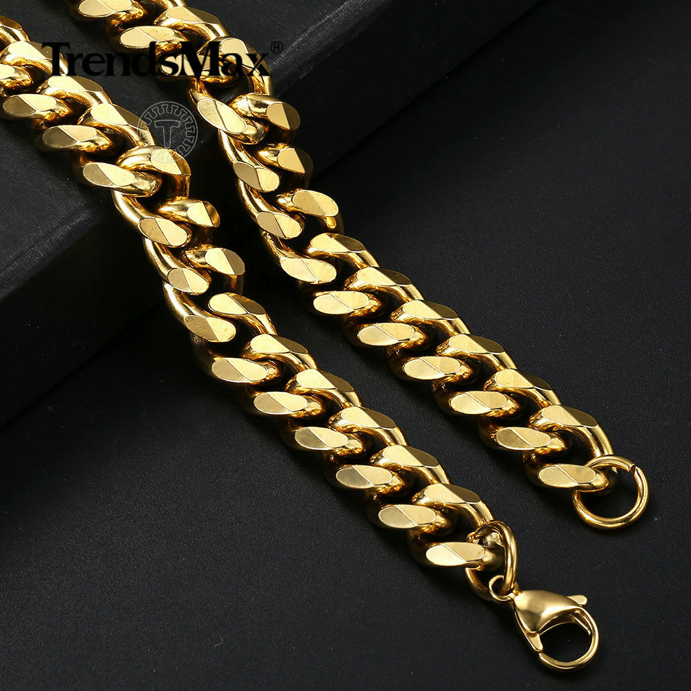 3-11mm Silver/Gold Plated Stainless Steel Cuban Link Necklace Chain Choker 16-24