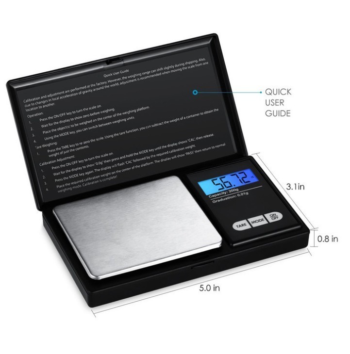 Digital Pocket Precision Scale 500g x 0.01g Gold Silver Coin Herb g/dtw/oz/gn