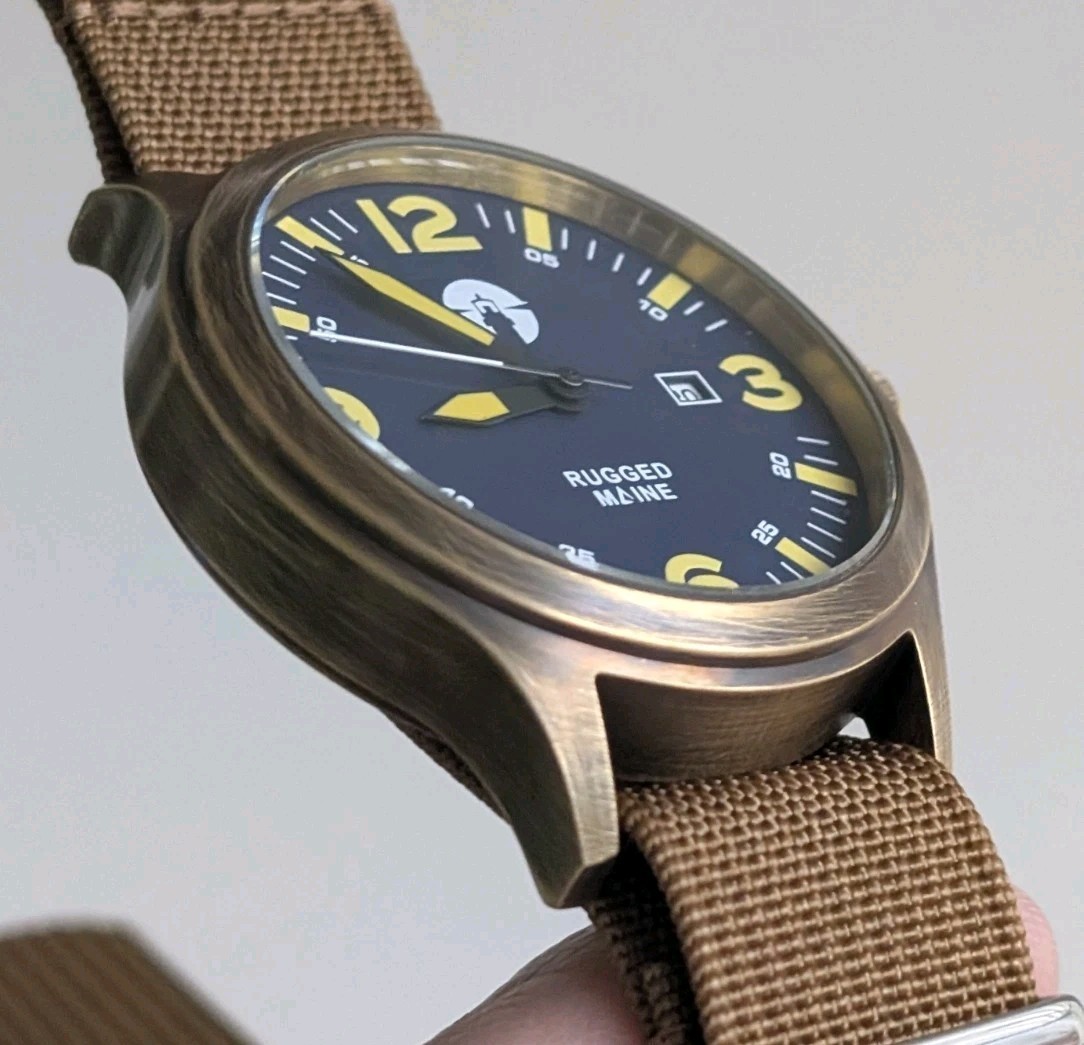 Solid brass, field, military watch, 44mm *PATINA WORK DONE* see description