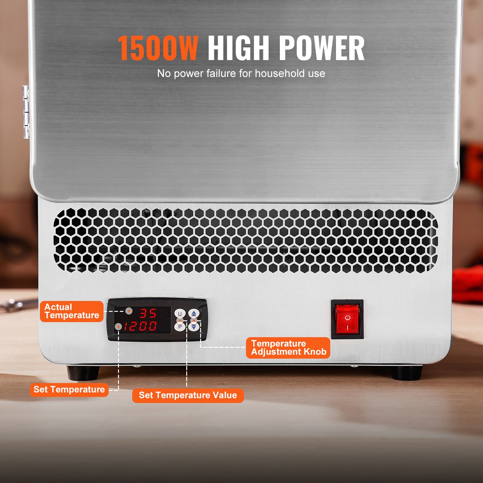 Uimoso Tabletop Electric Kiln 1500W 2192℉ for Wax, Casting, and Clay Projects