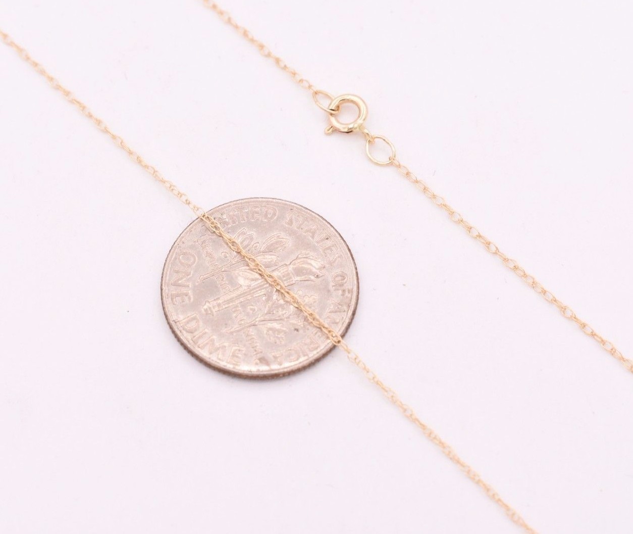 0.6mm Open Dainty Twisted Rope Chain Necklace Real Solid 10K Yellow Gold 16″ 18″