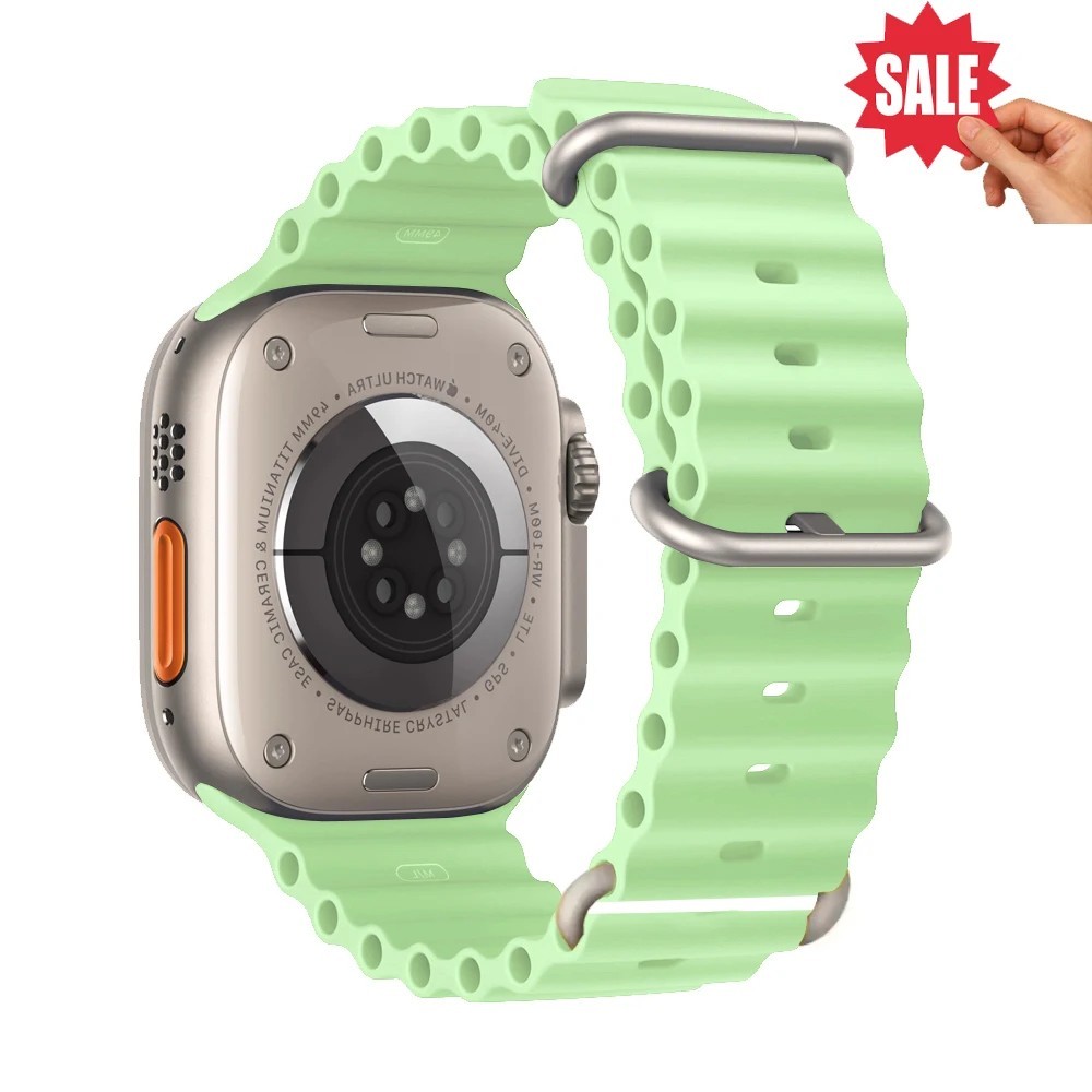 Ocean Band for Apple Watch Ultra 3/11/10/9/8/7/6/SE Silicone Strap Waterproof