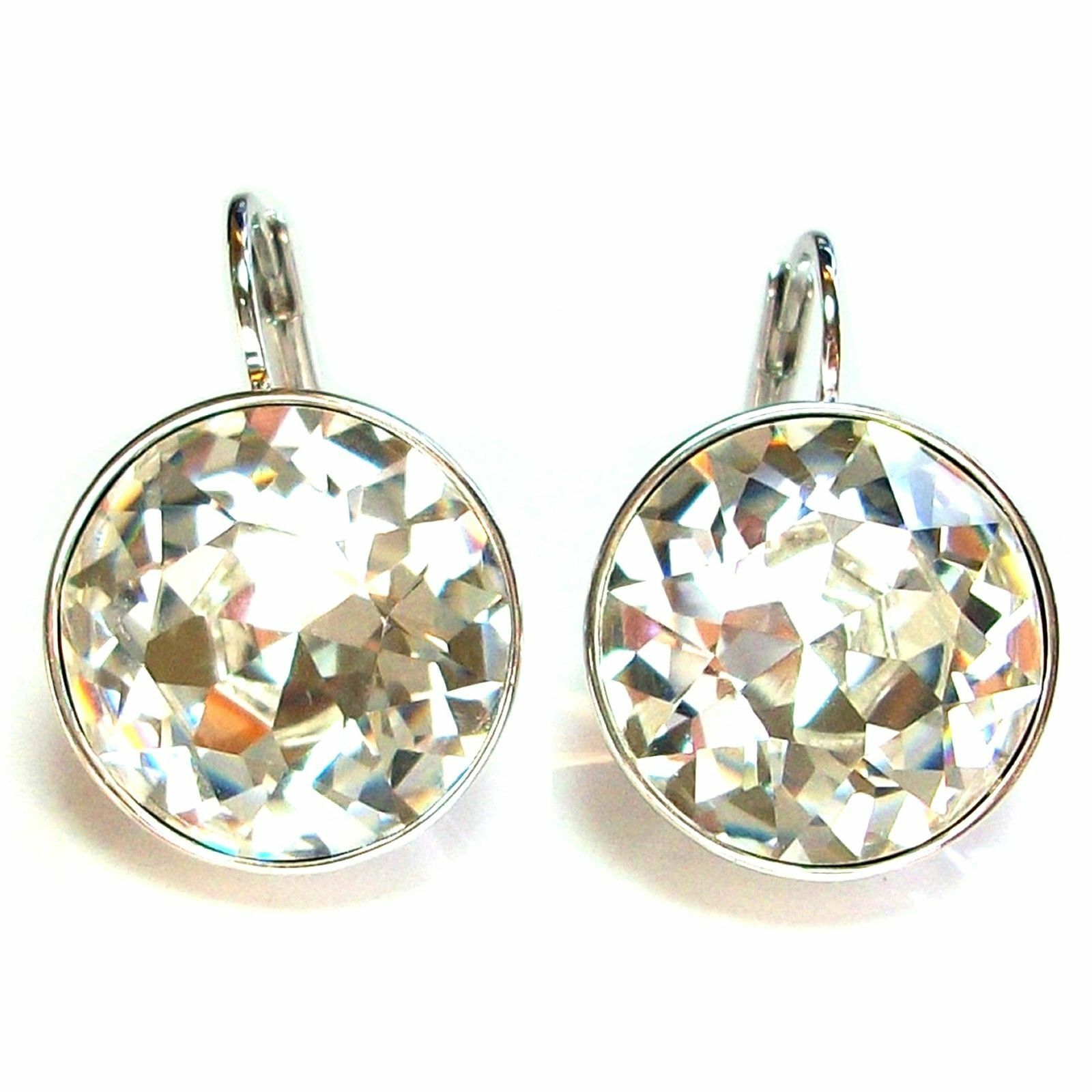 Large Round Bella Women Crystal Earrings Made with SWAROVSKI® Crystals