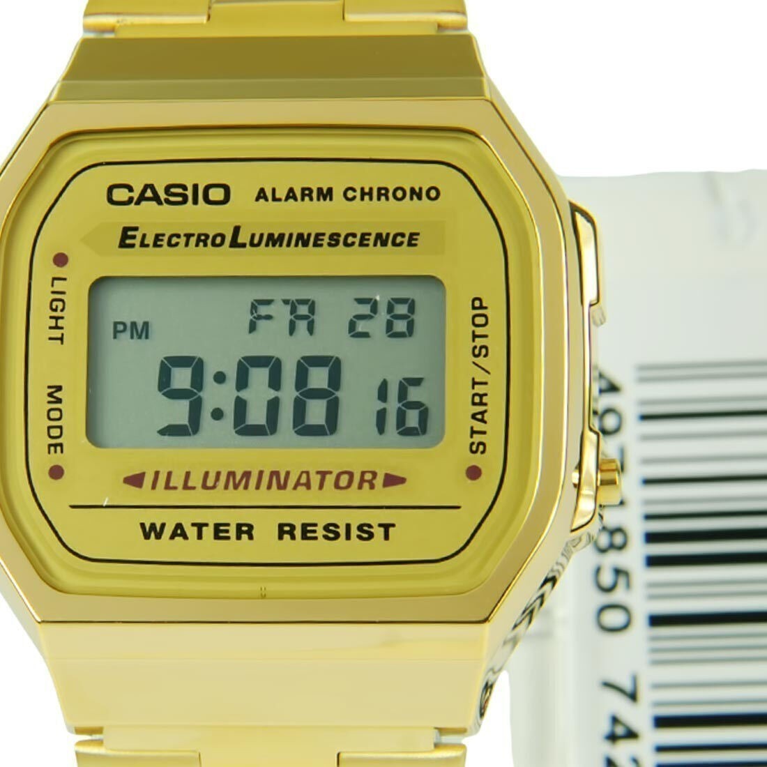 USA MEN’S GOLD TONE STAINLESS STEEL DIGITAL WATCH A168WG CASIO-New