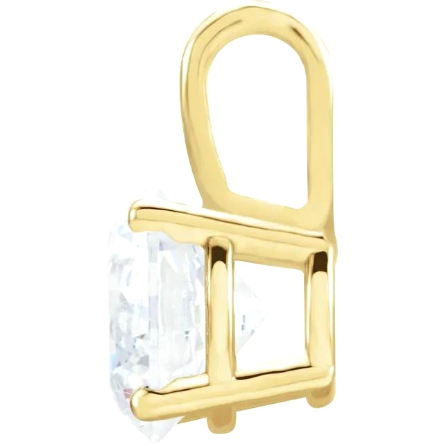 10K Yellow Gold Round Pre-Notched Pendant Setting Solitaire Mount 4mm-11mm