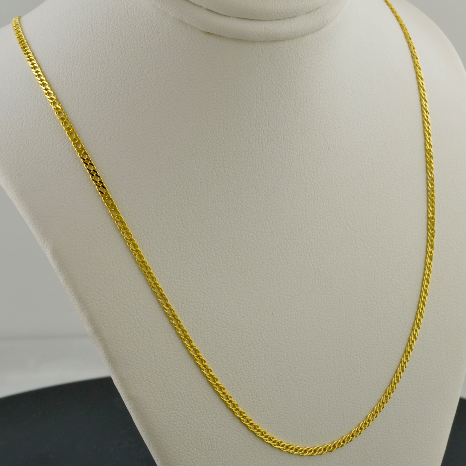 14K YELLOW GOLD 2.0MM DOUBLE CURB LINK PENDANT CHAIN NECKLACE