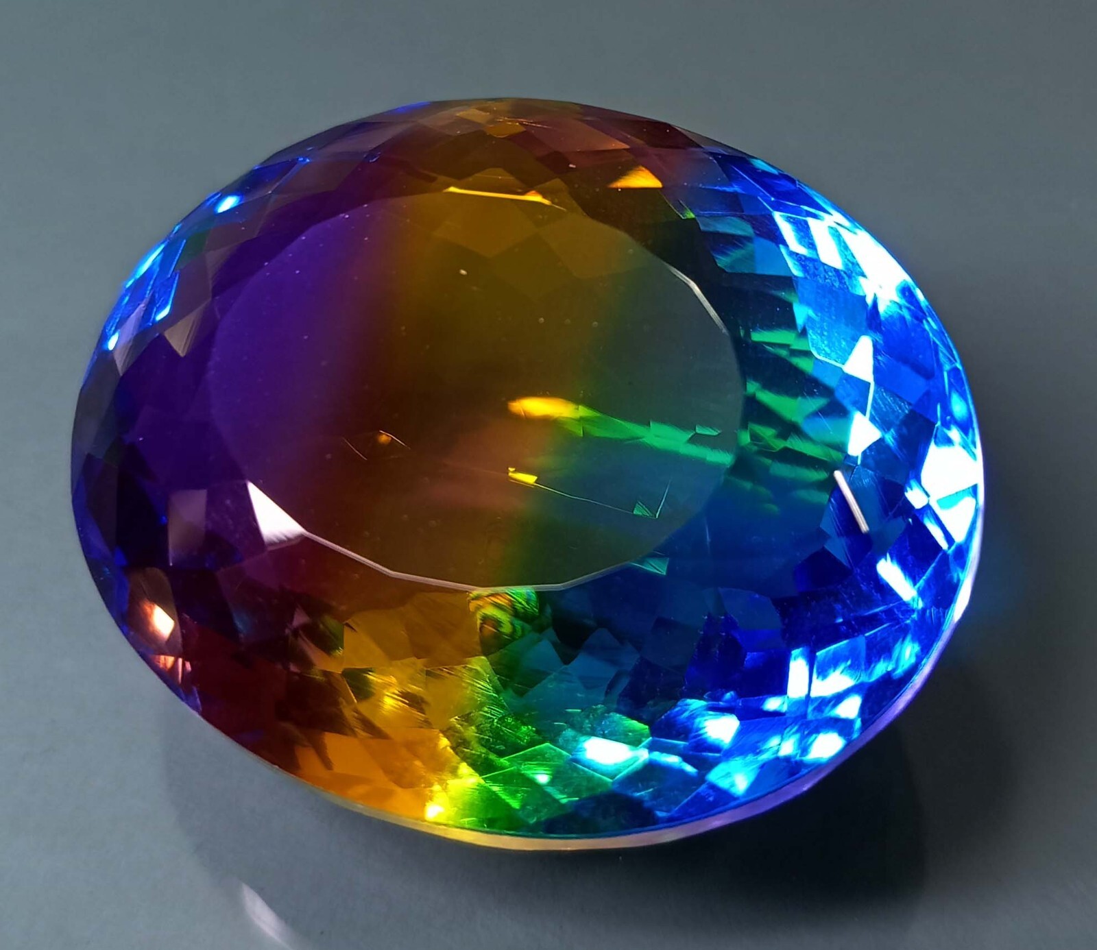 Bi-Colour 86-88 Ct Oval Cut Tourmaline Natural Certified Loose Gemstone KH443