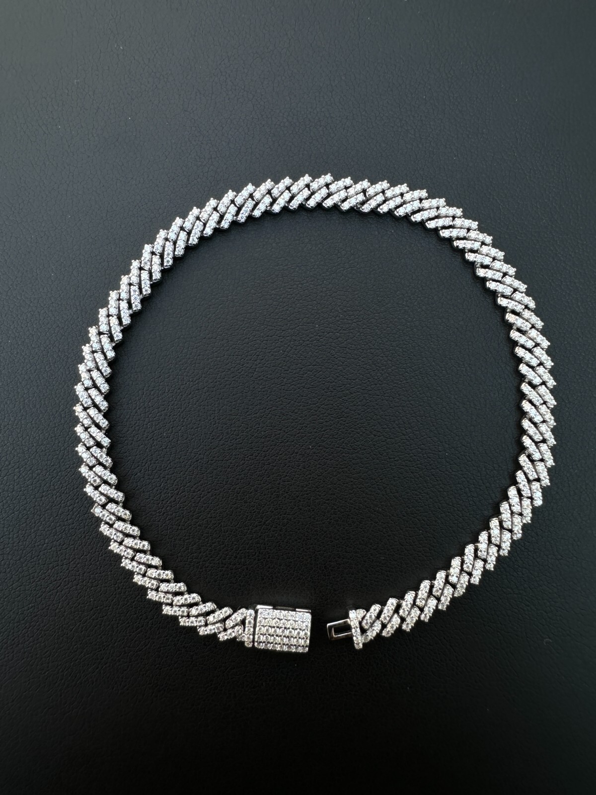 MOISSANITE Real Mini 5mm Micro Miami Cuban Link Prong Bracelet Iced 925 Silver