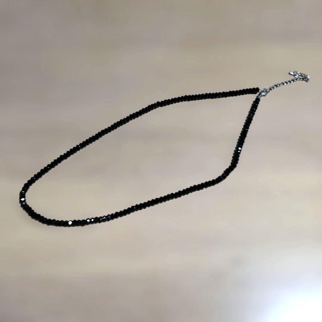Black Spinel Necklace, 40cm adjustable, Unisex, Used