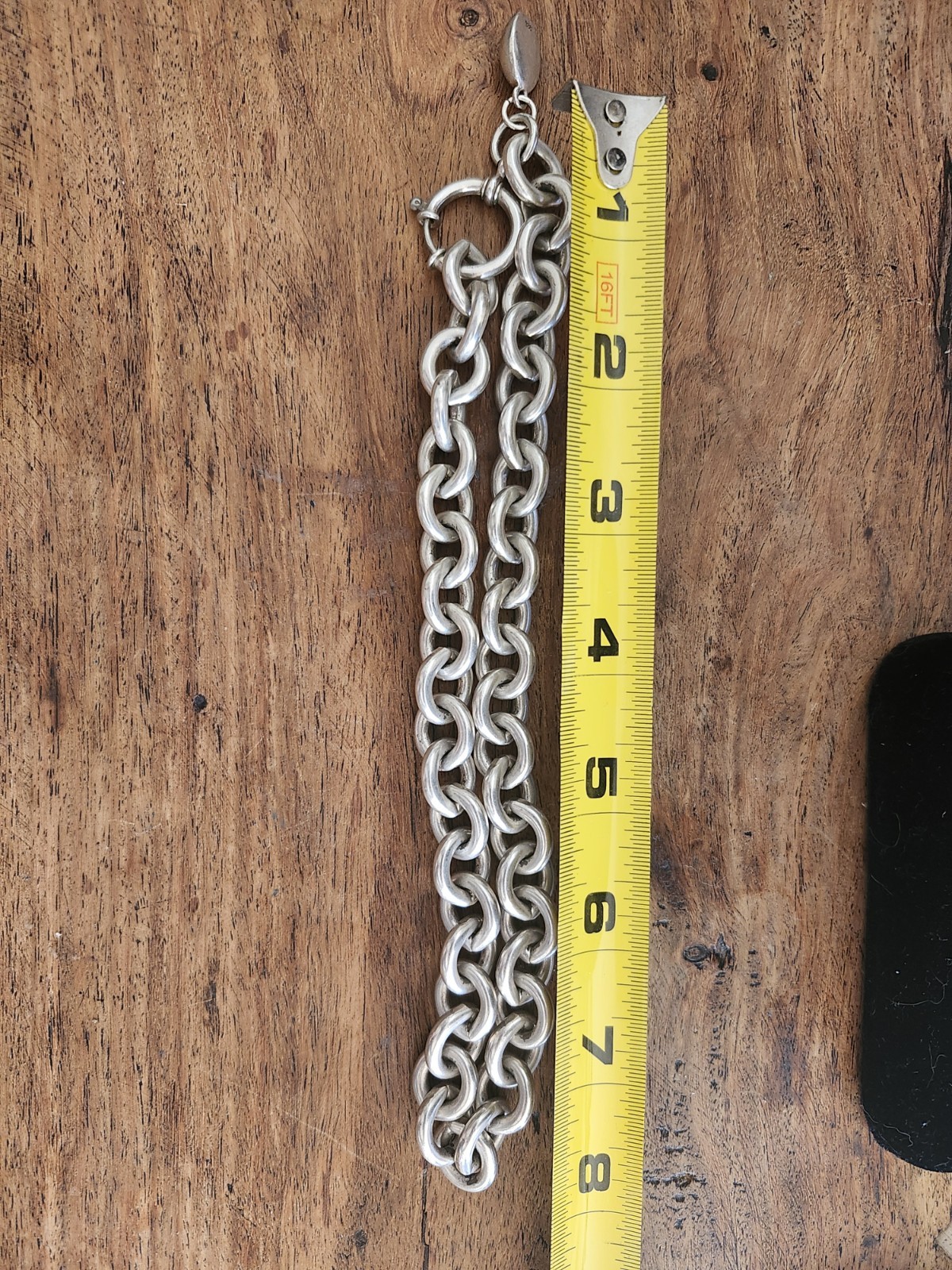 Ralph Lauren Polo Heavy Sterling Rolo Belcher Toggle Choker 16” 135g SIGNED