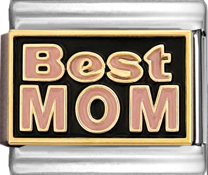 Best Mom Enamel 9mm Italian Charm Link Mothers Day Love Family Gift Bracelet