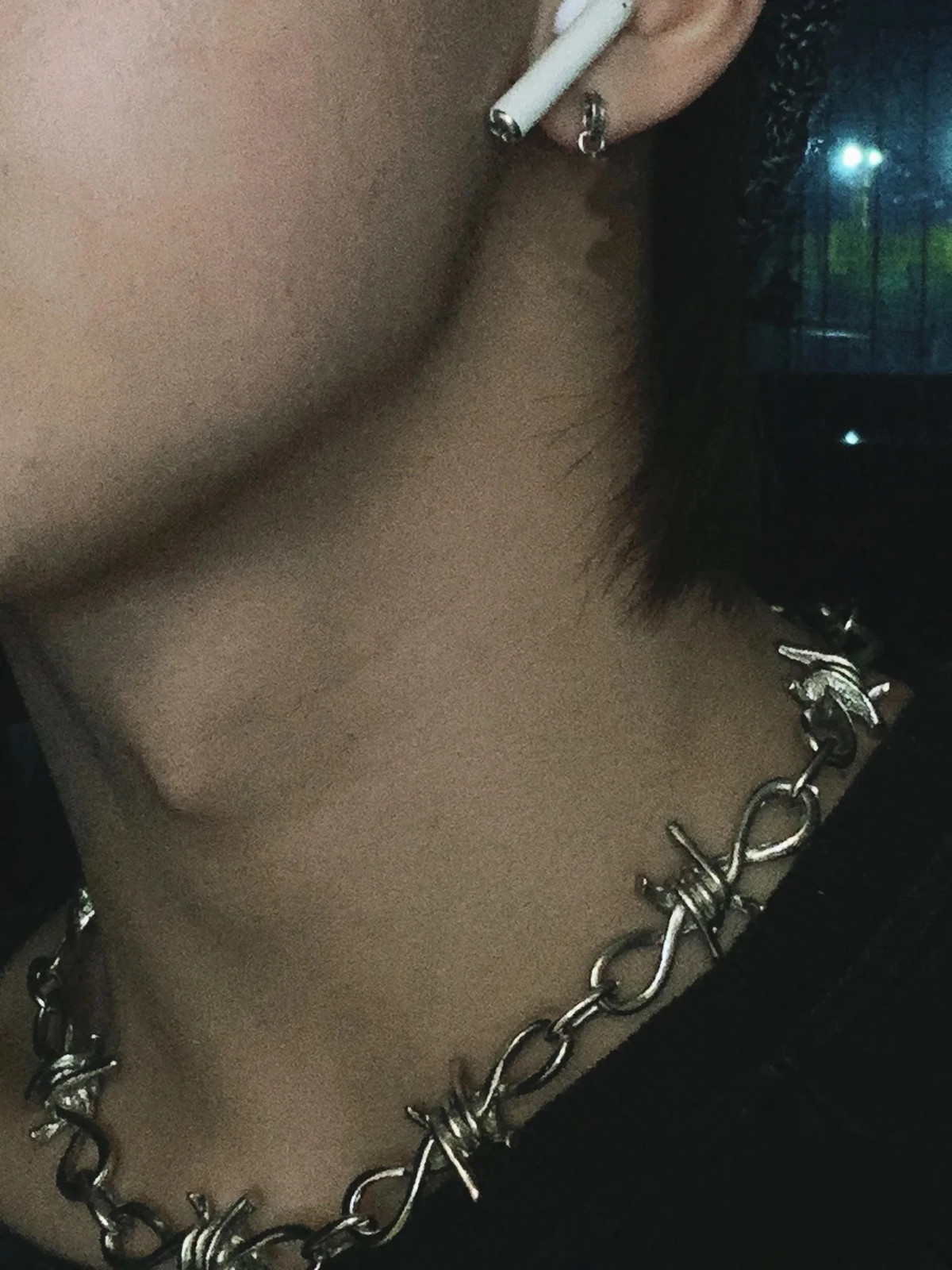 titanium steel Thorns Necklaces Hip-hop Gothic Punk Style Barbed Chain Collar C