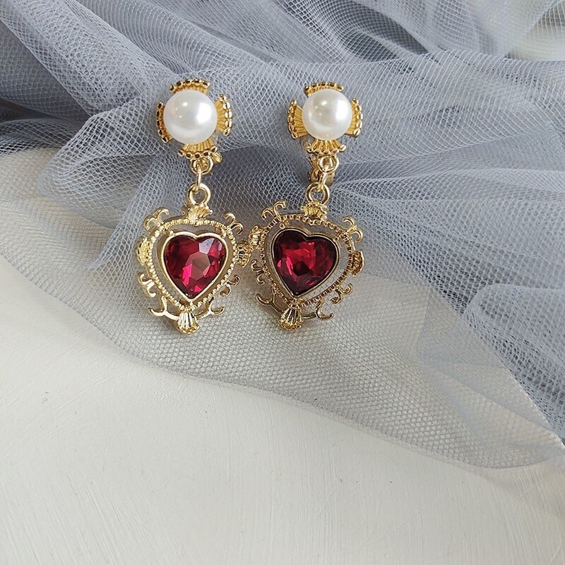 Fashion exquisite Love Heart Drop Dangle earrings 925 Silver