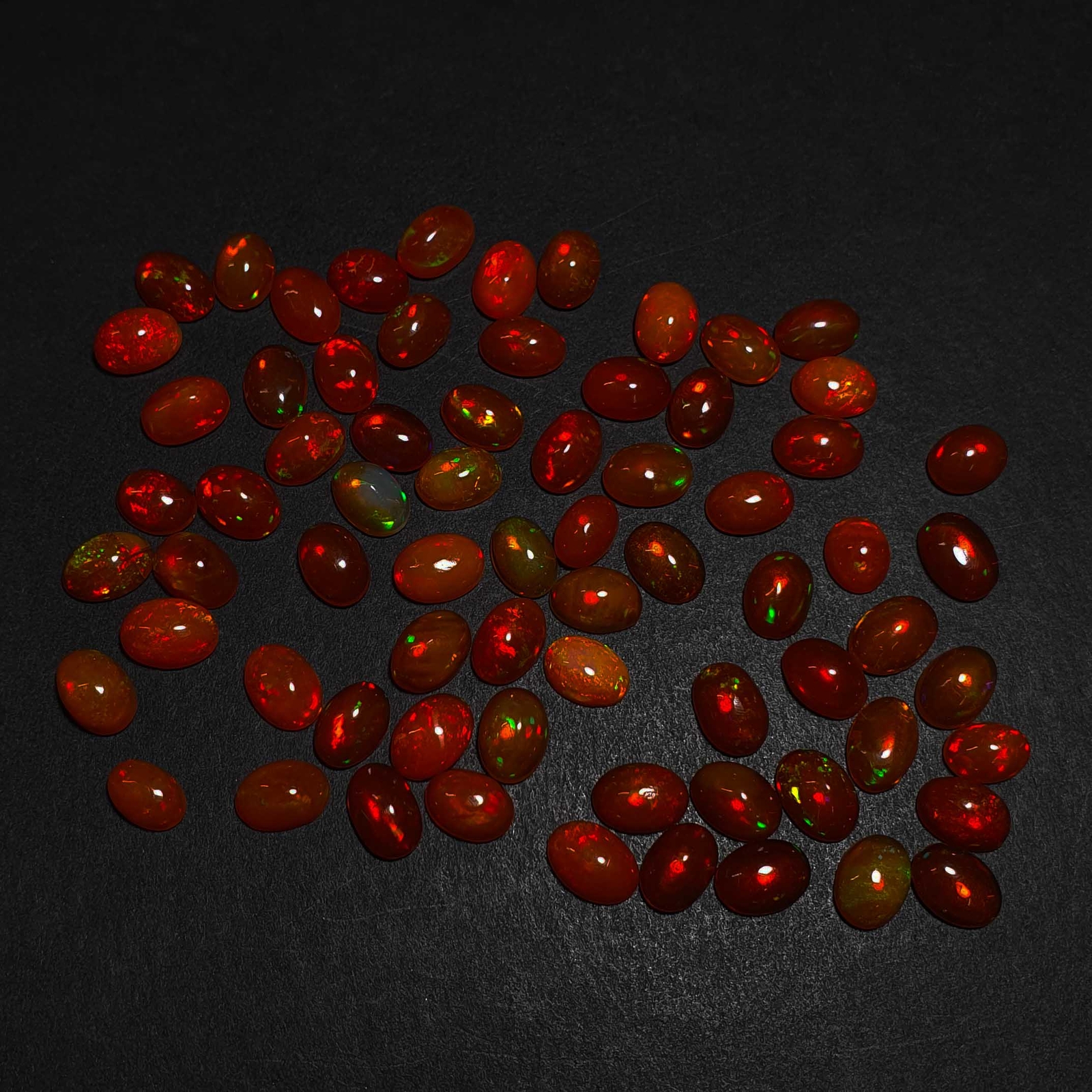 Natural Orange Opal Oval Cabochon Loose Gemstone Lot 5*6-5*7 MM 5 CT 11 Pcs