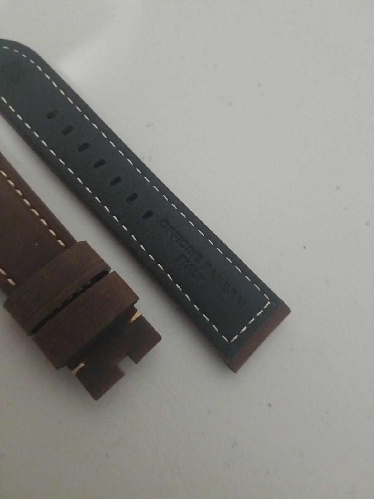 Panerai Watch 24mm Brown Assolutamente Leather OEM Suede Strap for Tang Buckle