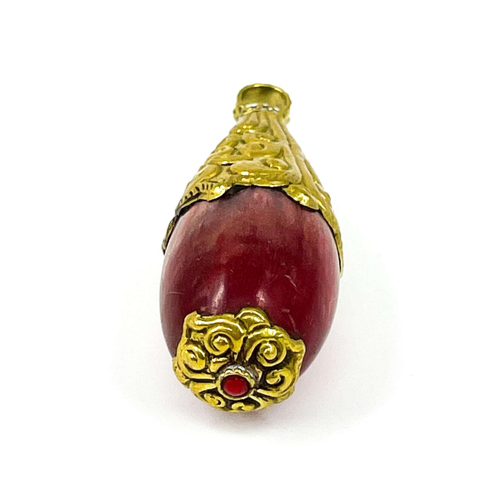 Tibetan Red Brass Repousse Pendant