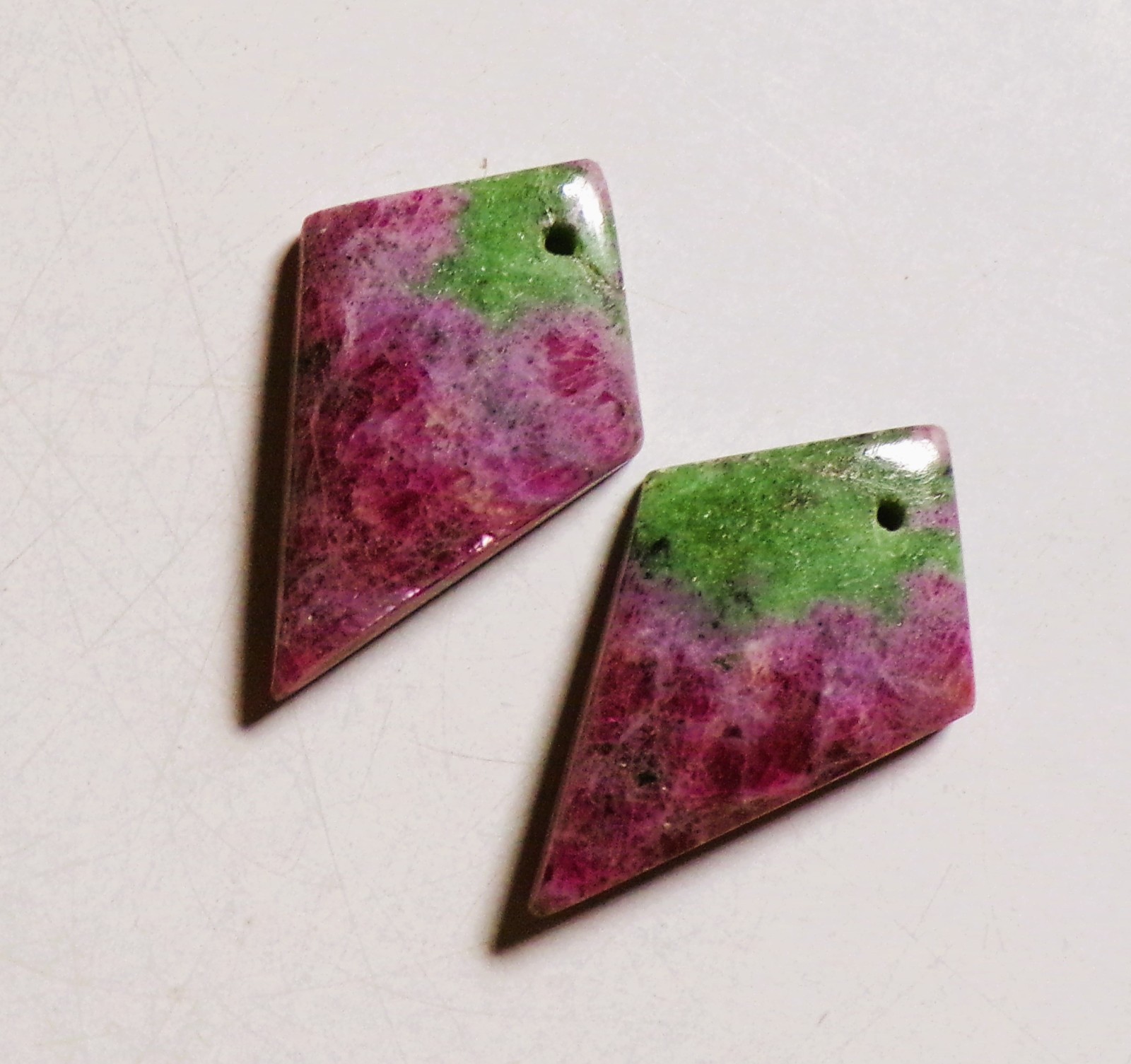 27.40 Cts Natural Ruby Zoisite Drilled Cabochon Match Pair Gemstone 26X17MM 02