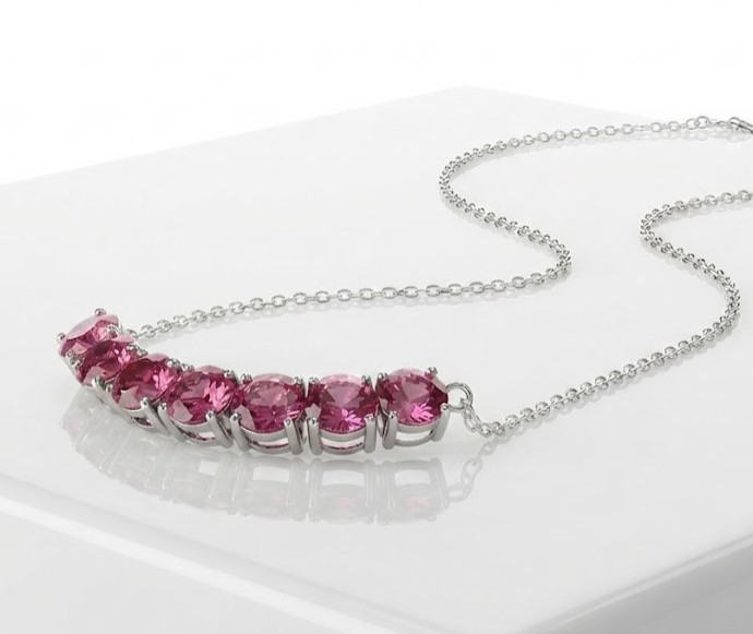 RARE 8.20 Ct Pink Diamond Necklace, Amazing Shine, FREE Diamond Studs