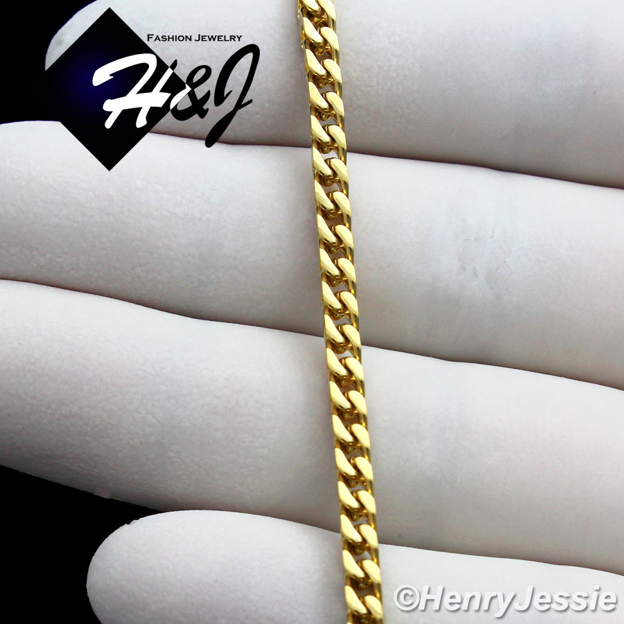 24″MEN Stainless Steel 2mm Gold Plated Franco Cuban Curb Box Chain Necklace*N150