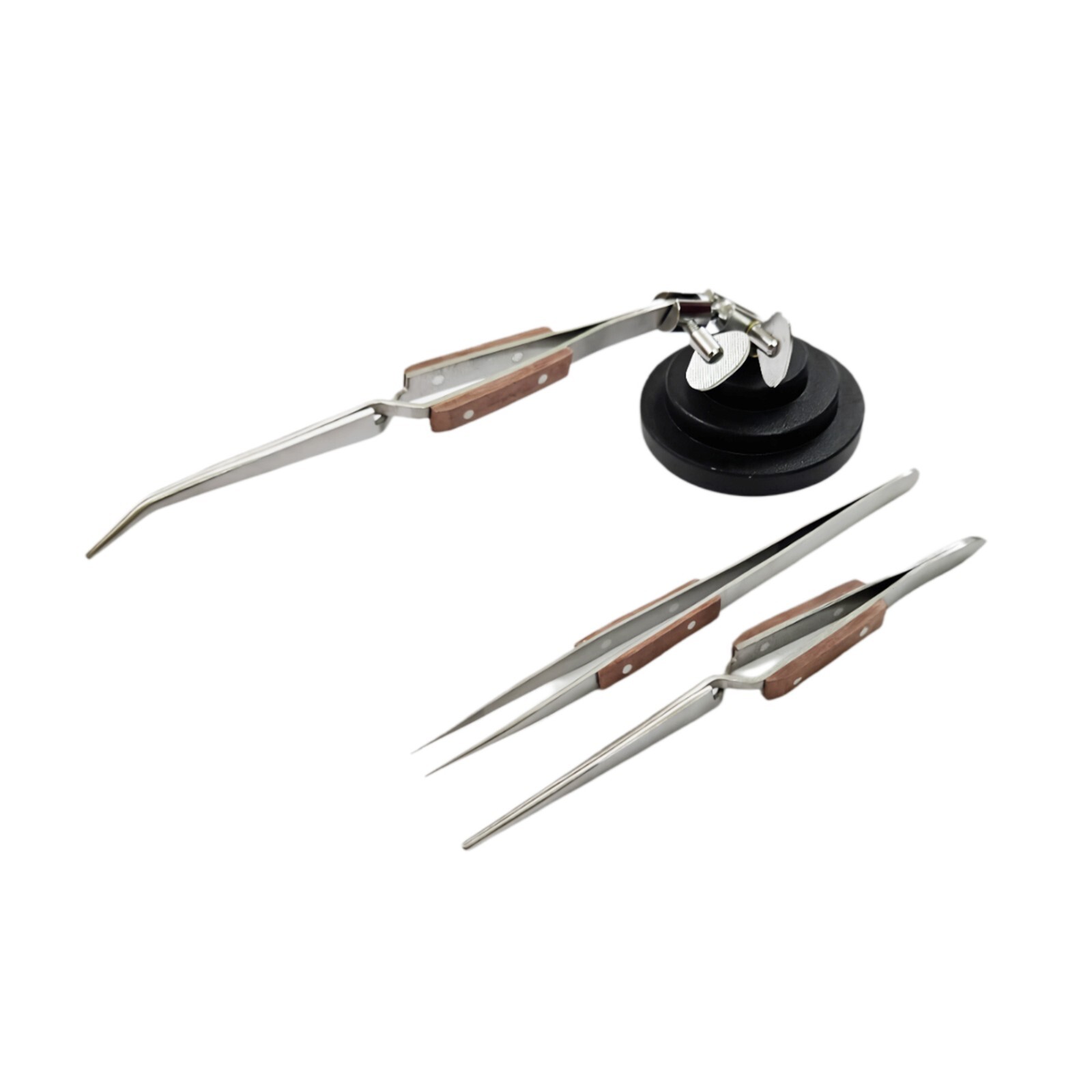 Third Hand Base with Locking Fiber Tweezers Holding Adjustable Soldering