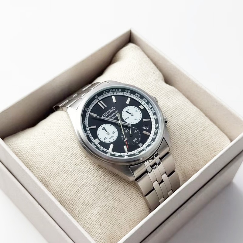 Seiko SSB429 Essentials Chronograph Quartz Men’s Watch Black Dial 41.5MM