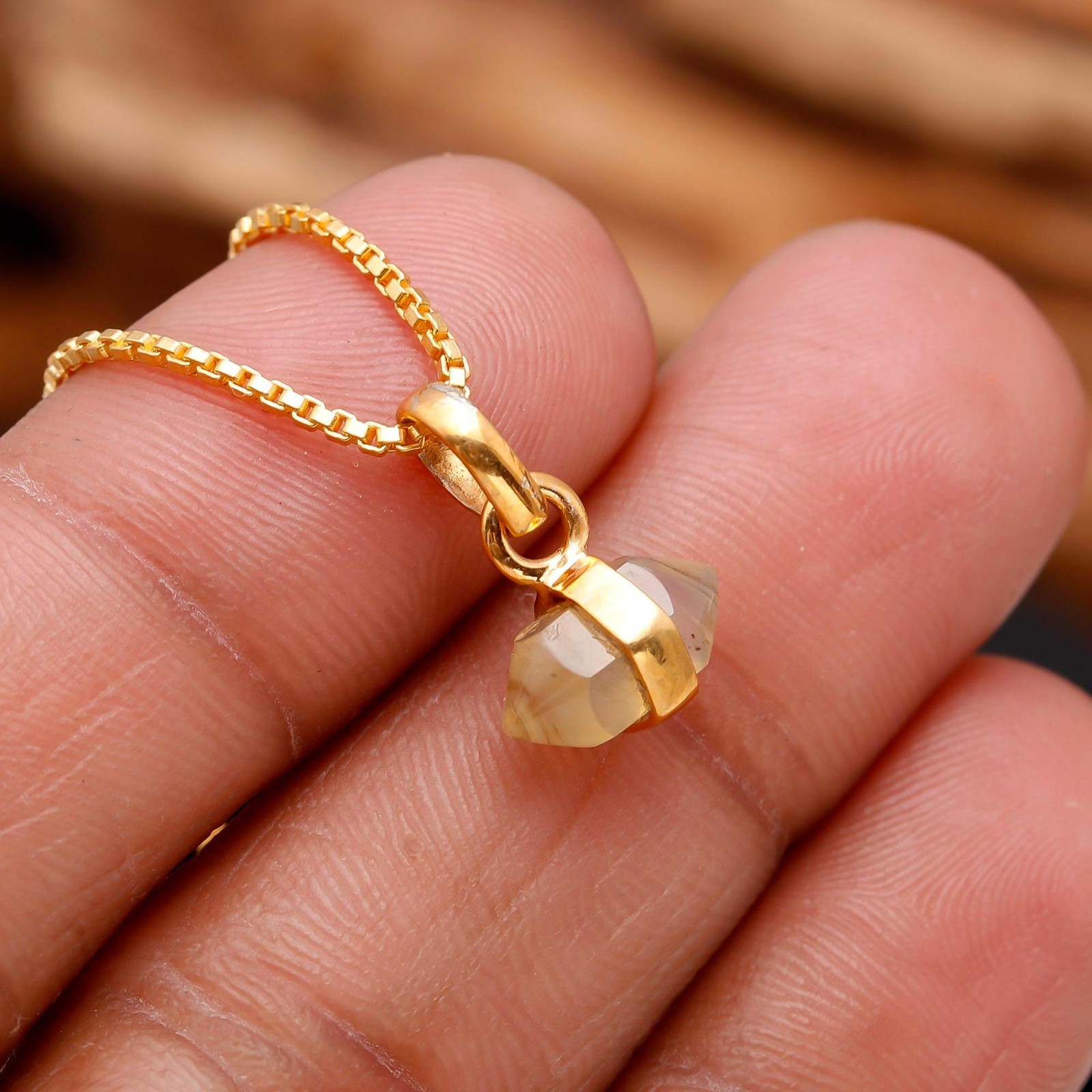 Natural Montana Agate Tower Point Necklace Gold Fill 925 Sterling Silver Jewelry