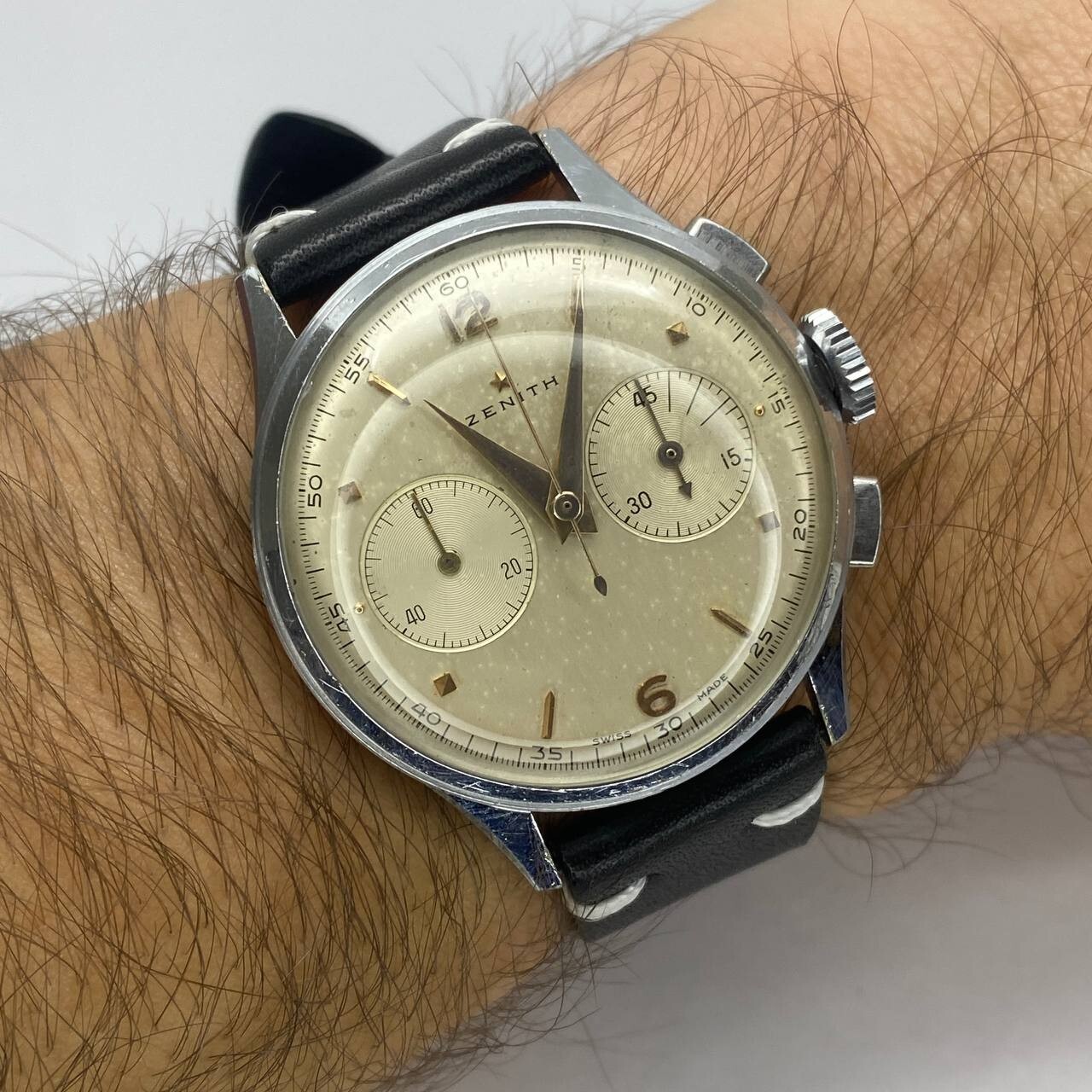 VINTAGE ZENITH CHRONOGRAPH 36MM MANUAL WIND CAL EXCELSIOR PARK