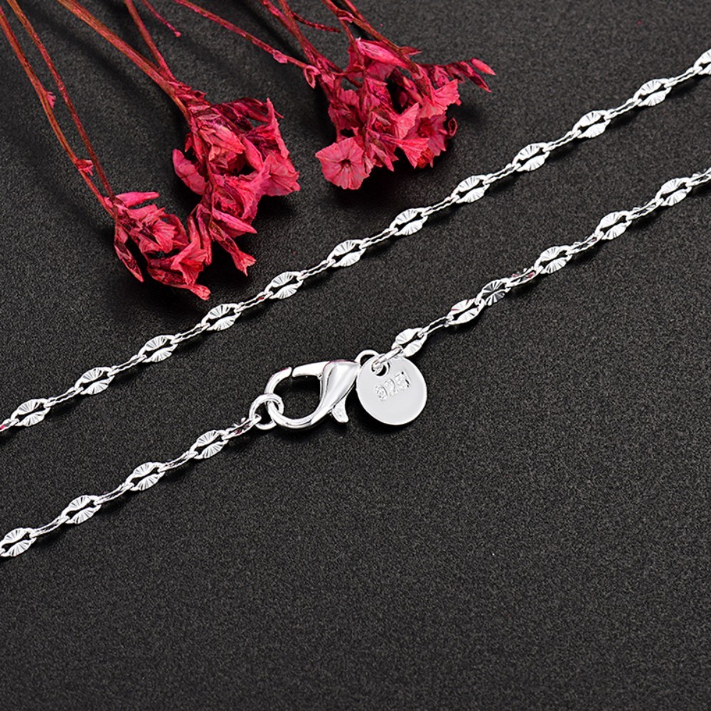 18″-30″ Unisex 925 Sterling Silver 2mm Wide Link Chain Necklace #N278