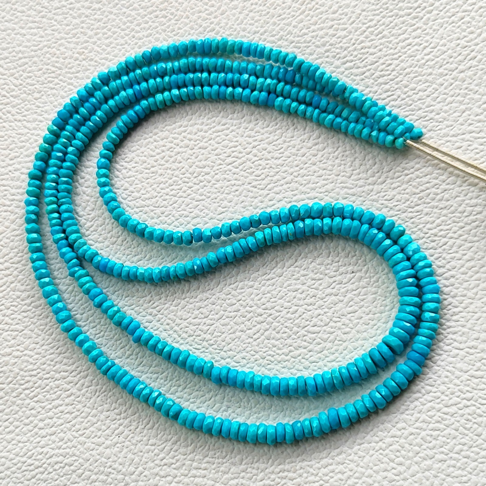 Natural Armenia Turquoise Faceted Heishi Beads 3-5mm 16″ Strand Gemstones