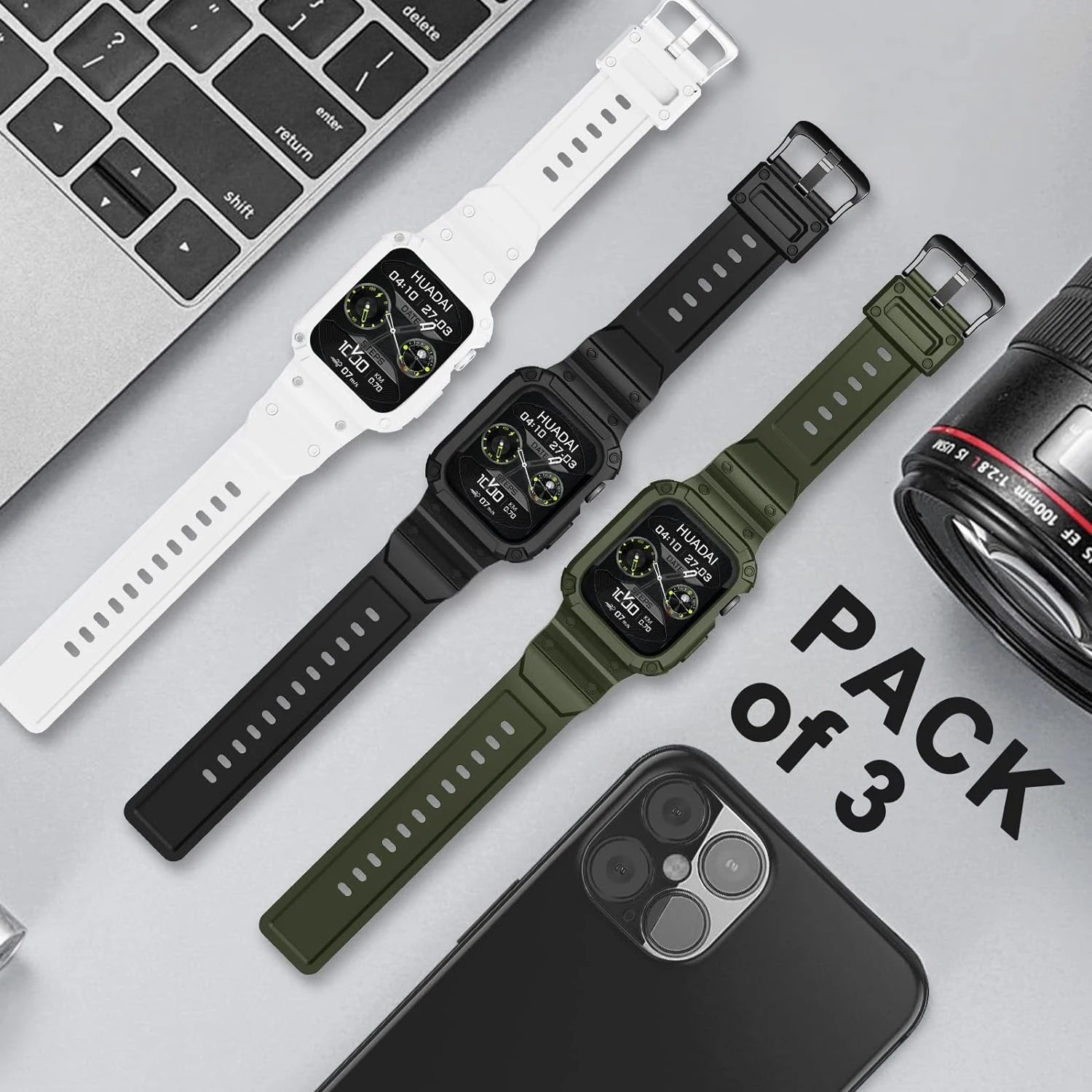 Rugged Apple Watch Band Bumper Case Cover Strap Iwatch SE 9 8 7 6 5 4 3 2