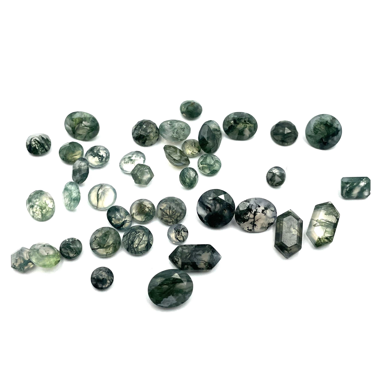 Natural Moss Agate Mix Cut Loose Gemstone Lot 33 Pcs 5-10 MM 30 CT